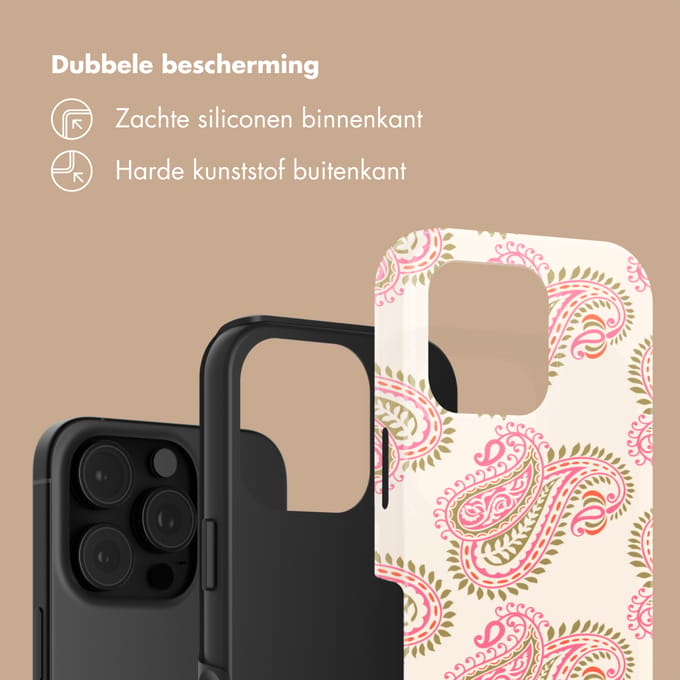 Selencia Hoesje - Geschikt voor Apple iPhone 16 Pro Max - Backcover - Paisley Blush
