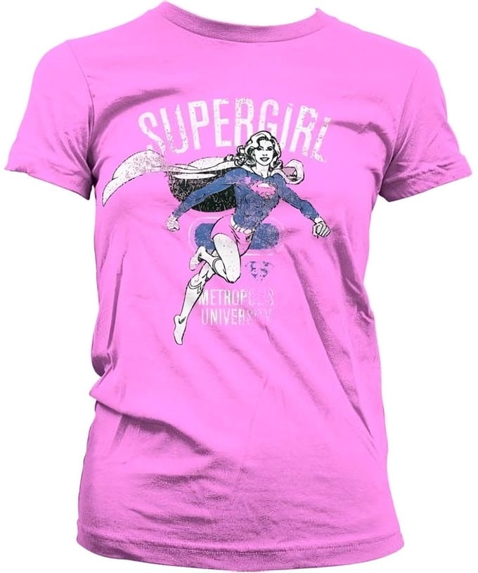 DC Comics Supergirl Dames Tshirt -M- Metropolis Distressed Roze