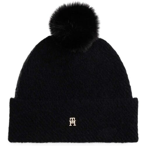 Tommy Hilfiger Th Pom Pom Beanie Black Größe: OS | Hüte Outlet | Damen | Schwarz