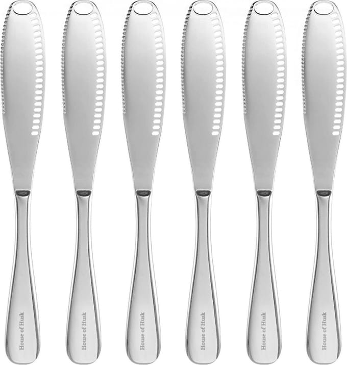 House of Husk Multifunctionele Botermessen Set - Zilver - RVS - Botermes - Smeermessen - 6 Stuks