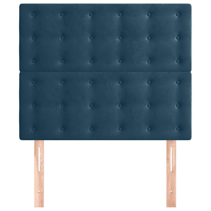 vidaXL - Hoofdbord - donkerblauw - 80x5x118/128 - cm - fluweel