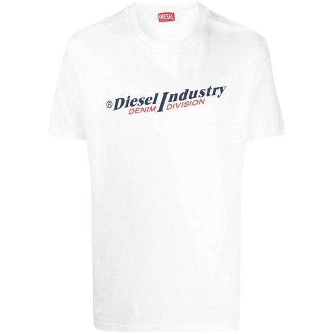 Diesel Unisex Volwassenen Industrie Denim Divisie Logo T-Shirt (Wit)