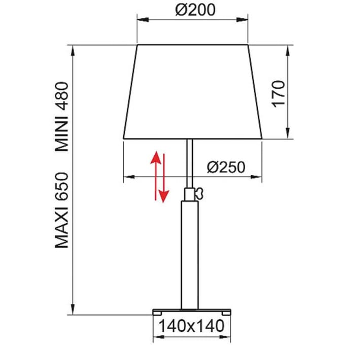 Aluminor Quatro Up tafellamp eiken grijs/chroom