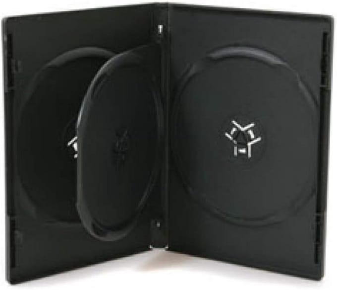 Set van 50 zwarte DVD opberghoezen voor 3 schijven - 14mm dik