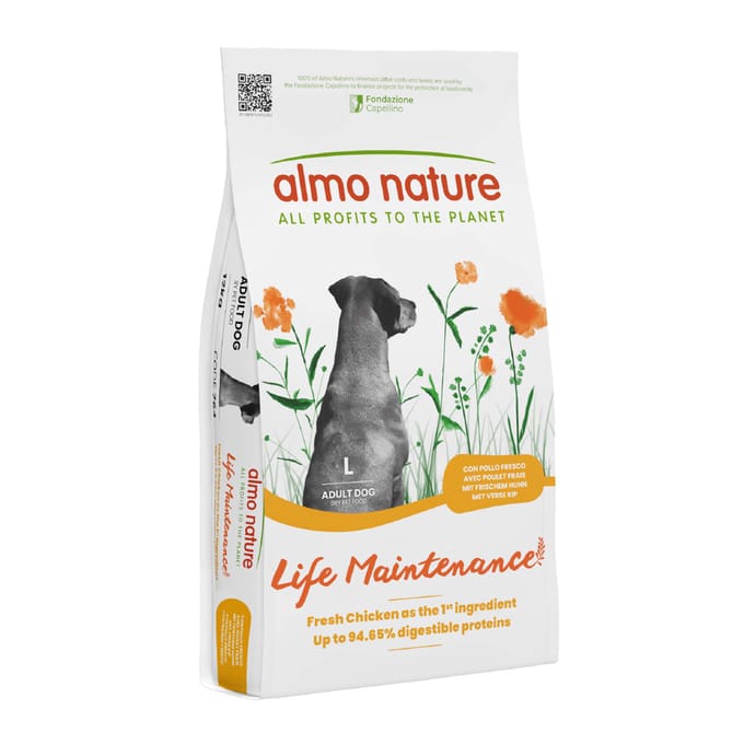 Almo Nature Hond Holistic Droogvoer voor Middelgrote tot Grote Hondenrassen - Maintenance - Rundvlees, Kip, Lam of Zalm in 400gr, 2kg of 12kg - Smaak: Kip, Gewicht: 12kg - Large
