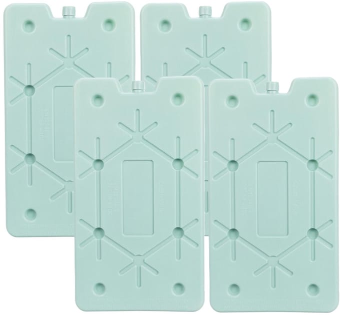 Excellent Houseware Koelelement Ice Pack - 4x - mintgroen - polyethyleen - 350 gr - 24 x 14 x 1.5 cm