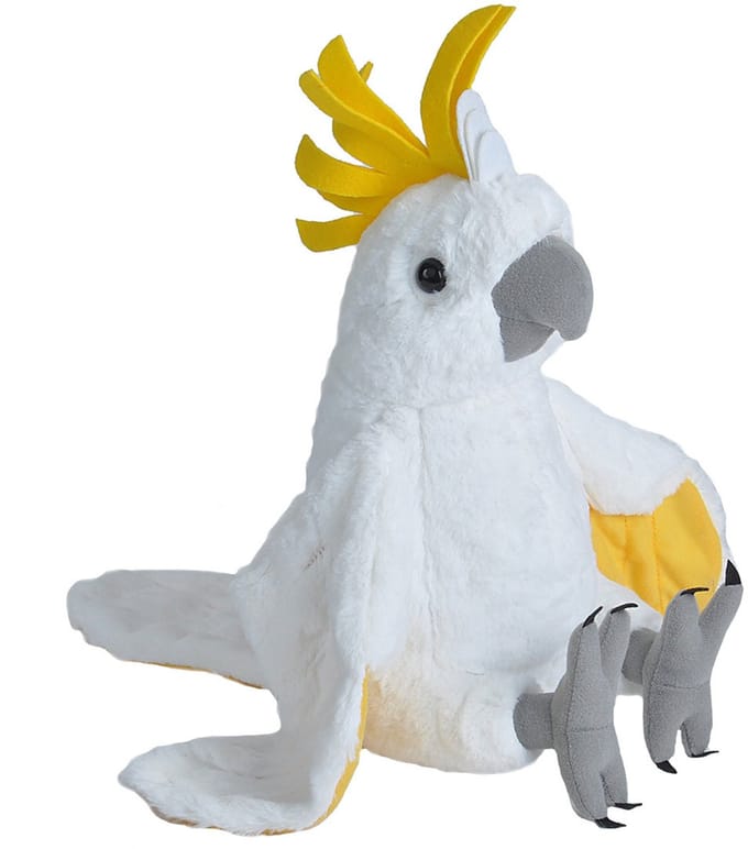 Wild Republic knuffel Kaketoe - pluche - 30 cm - wit - vogels - knuffeldier