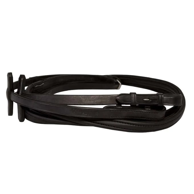 ThinLine - Full Wrapped Engelse Teugels - Anti-Slip Grip - Stud Haak zonder Stops - 54"/137cm - Zwart