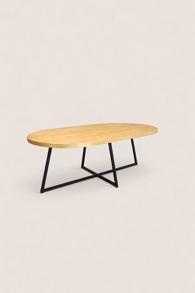 Salontafel 120 cm Mangohout – Ovaal – Industrieel