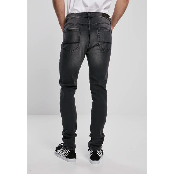 Urban Classics Broek Slim Fit -zip jeans Real Black Washed