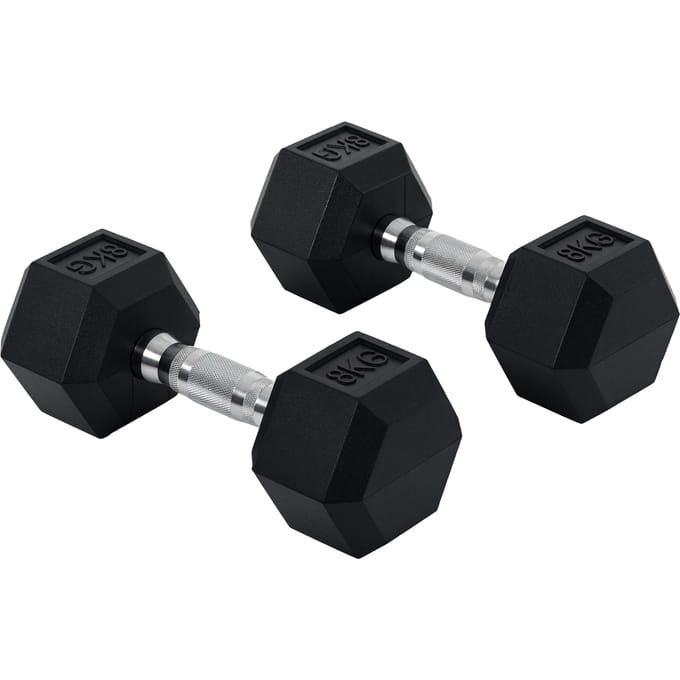 HOMCOM Set van 2 korte halters in zeshoekige vorm A91-018V01