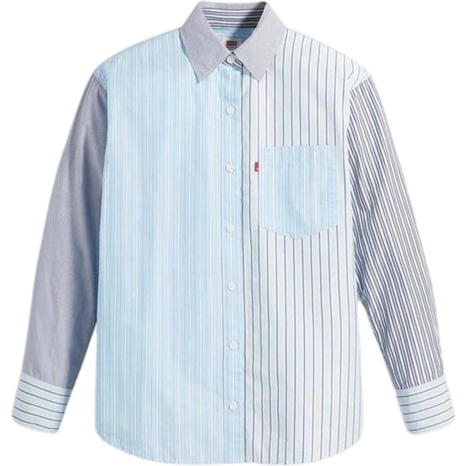 Levis Dames/Dames Nola Premium katoenen oversized shirt (Blauwe streep)