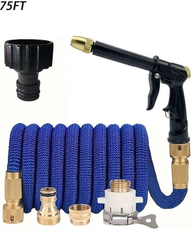 Nivard Tuinslang Flexibel - Tuinslangen - Haspel - Spuitpistool - 22.5 Meter - Blauw