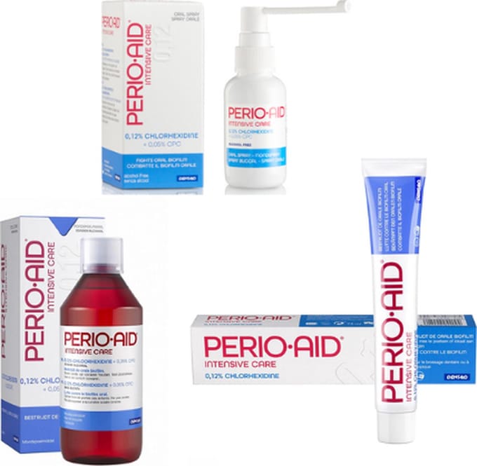 PerioAid Voordeelpakket - Mondspoeling + Tandpasta + Mondspray