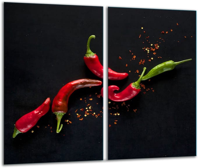 TMK ArtDeko Serie - Snijplank - Glas - 30x52 cm - Paprika