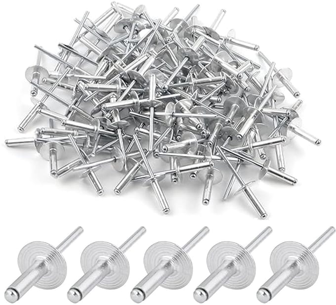 Dailygoods - 100 Stuks Aluminium Blindklinknagels - Grote Kop, 4,8 x 20 mm