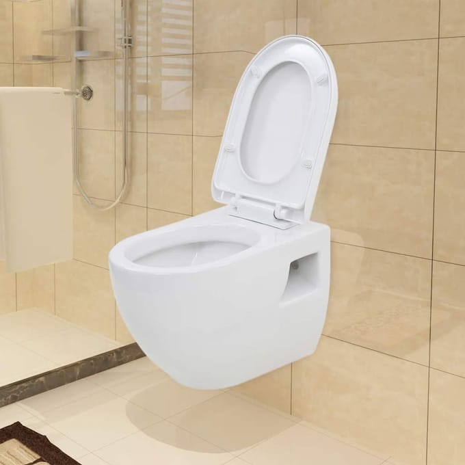 vidaXL - Wandtoilet - keramiek - wit