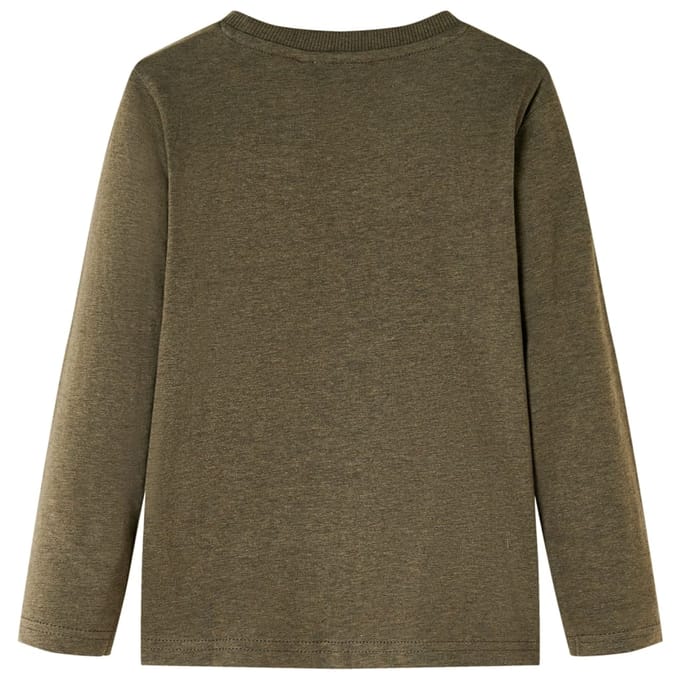 vidaXL - Kindershirt - met - lange - mouwen - 104 - gemêleerd - kakikleur
