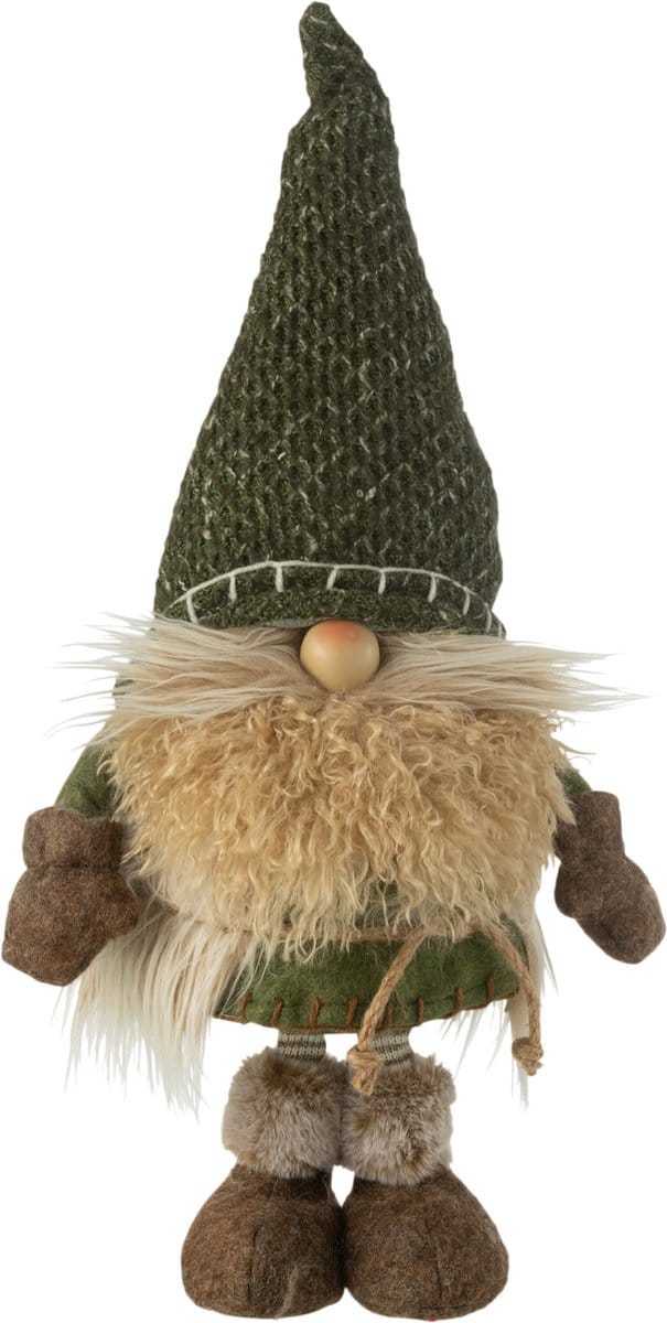 J-Line figuur Kabouter gebreid - textiel - groen - large