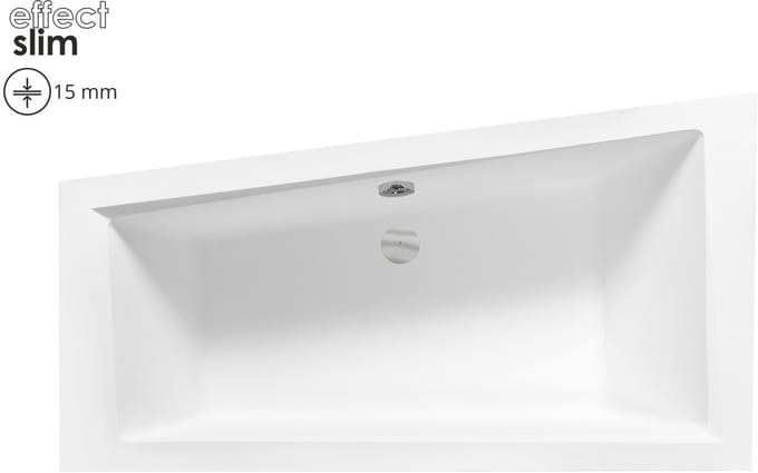 Badland INTIMA SLIM hoekbad 150 x 85 cm links wit