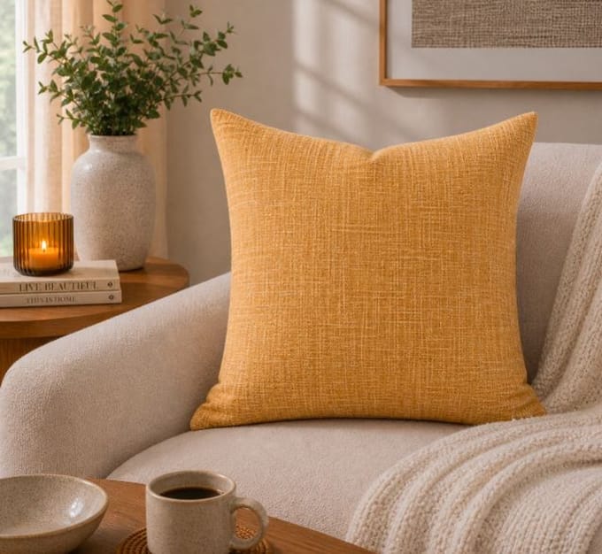 Timeless Linen Collection Kussenhoes - Maïs - 45x45 cm