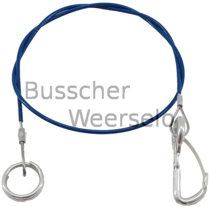 Breekkabel met oog en haak 100 cm rood - TRAILERGEAR