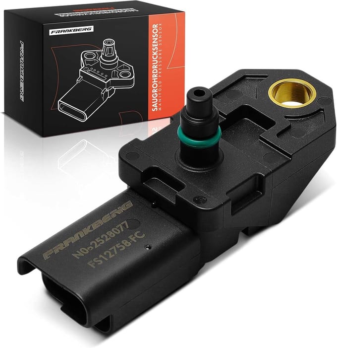 Druksensor - Manifold Sensor - Motorprestaties Optimaliseren - Directe Vervanging - 8x8x8 cm - Zwart