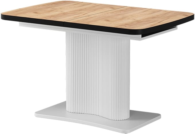 Vicco Eettafel Fenaro, Goudkleurig Eiken/Wit, 120-160 x 80 cm uitschuifbaar