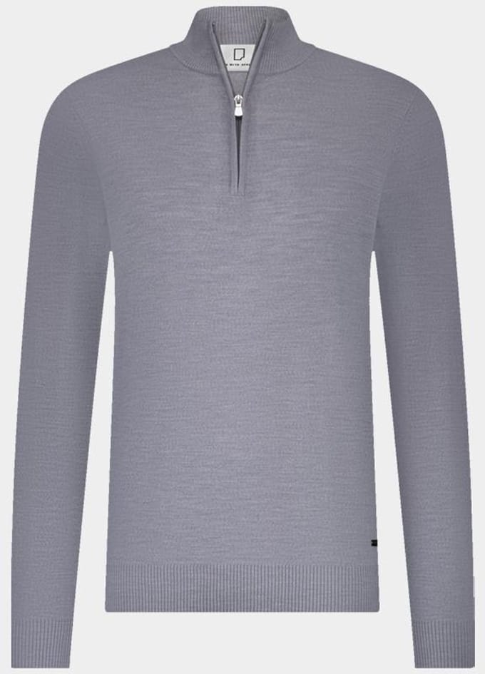 Born With Appetite Half Zip Grijs Lux Pull Halfzip Merino BWA25305LU15/941 mid grey