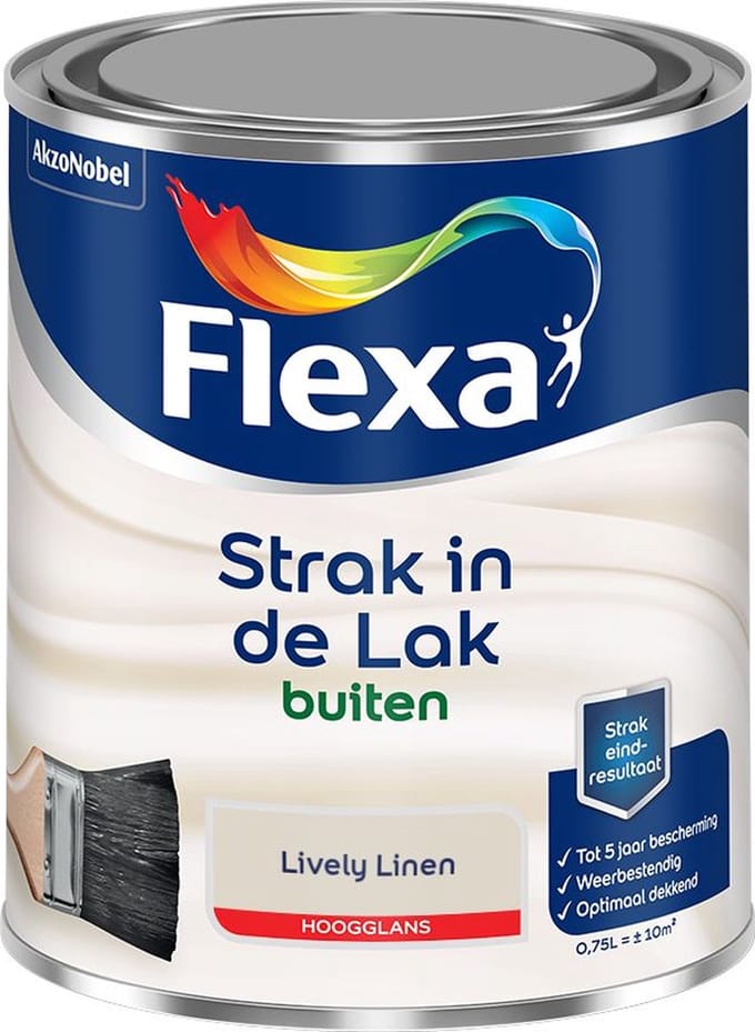 Flexa - Strak In De Lak Buitenlak Hoogglans - Lively Linen - Mengverf - 750 Ml