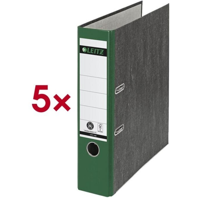 Leitz 180° Ordner Klassiek Gewolkt A4 - Rugbreedte van 80mm - 100% Gerecycled Karton - Groen
