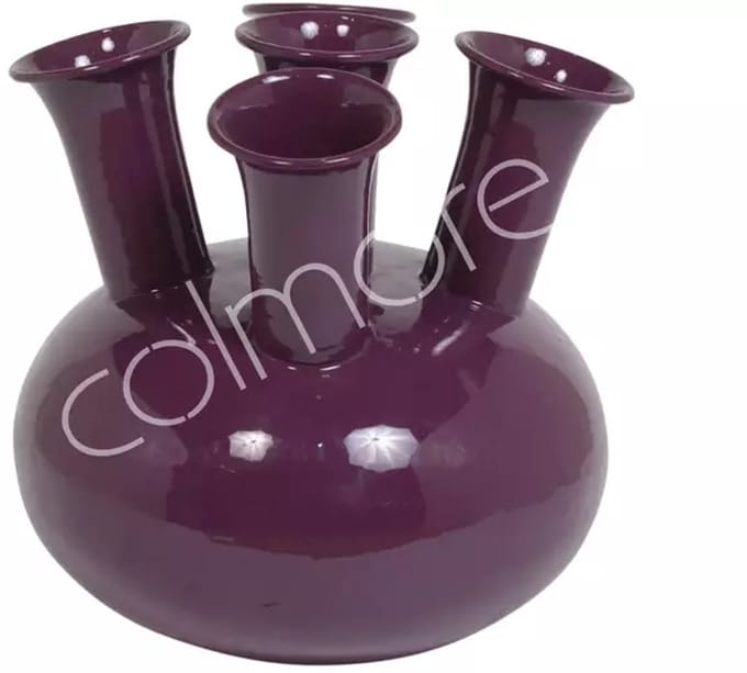Colmore by Diga tulpen toeter vaas in het dark purple emaille 23 cm