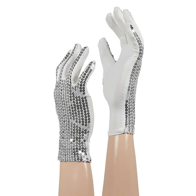 Glitter handschoenen - One size / Wit