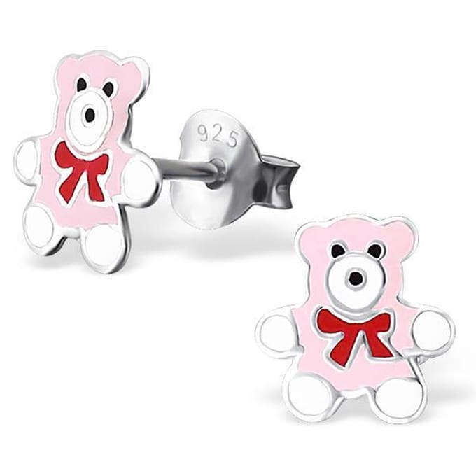 Princess Oorbellen Bear - 925 Zilver E-Coating - Beetje / Dier - ∅7mm