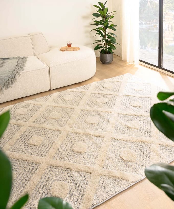 Scandinavische loper - Reise grijs/crème 80x250