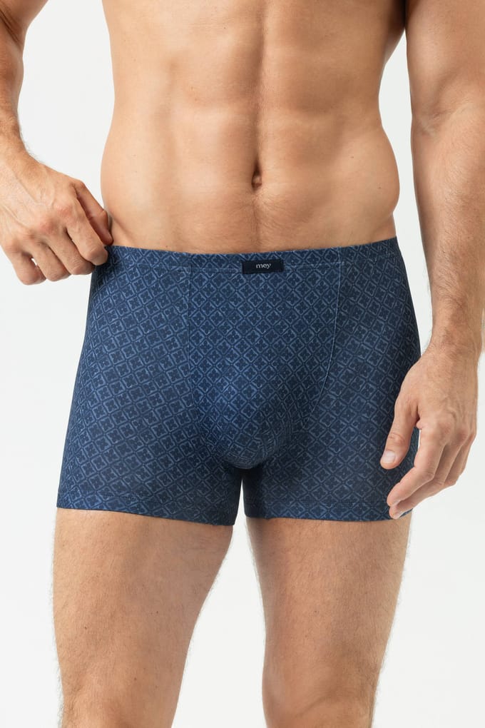 mey male Shorty Serie Flowery Blue Minimal-Print