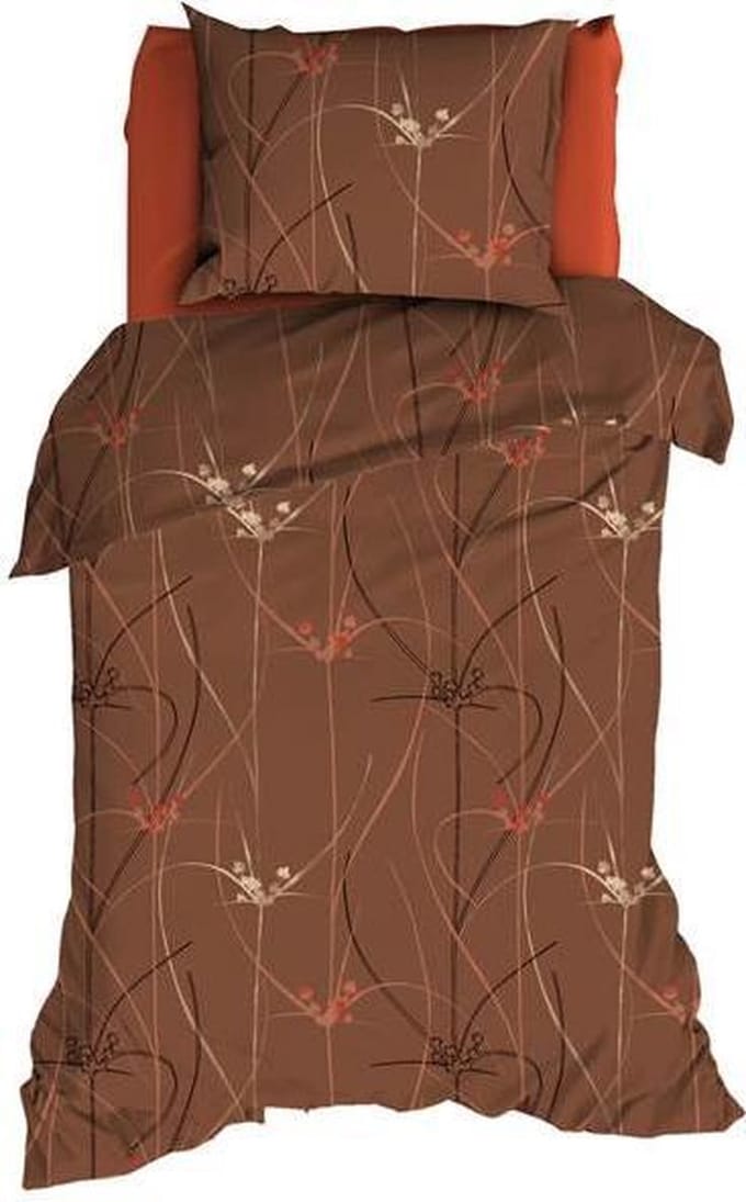 Satin d'Or Elsa - Dekbedovertrek - Eenpersoons - 140x200/220 cm - Bruin