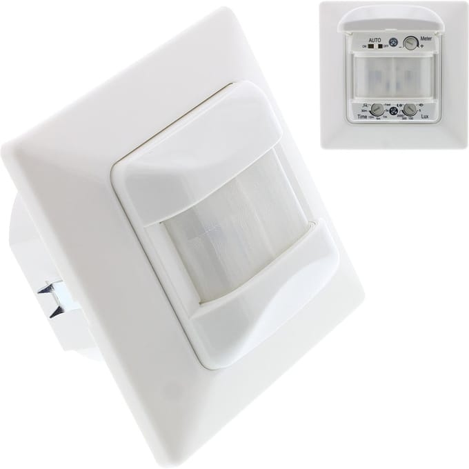 Klemko LED PIR Bewegingsmelder/Sensor - Inbouw - Wand