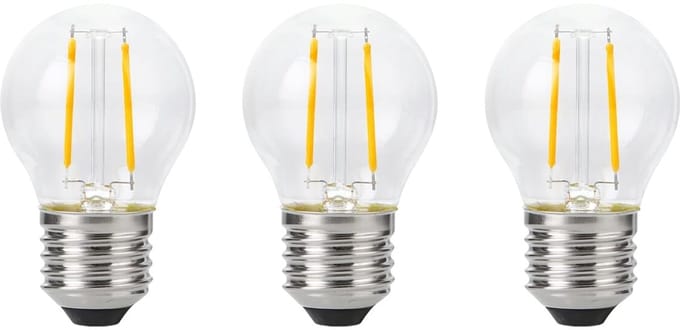SPL E27 LED Lamp 2W Dimbaar - CRI 93 - Extra Warm Wit - LED Filament G45 - Vervangt 16W - 3 Stuks