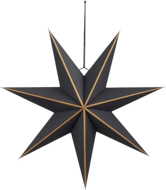 Mica Decorations Ster Hangend Kerstdecoratie - H18 x Ø60 cm - Papier - Zwart