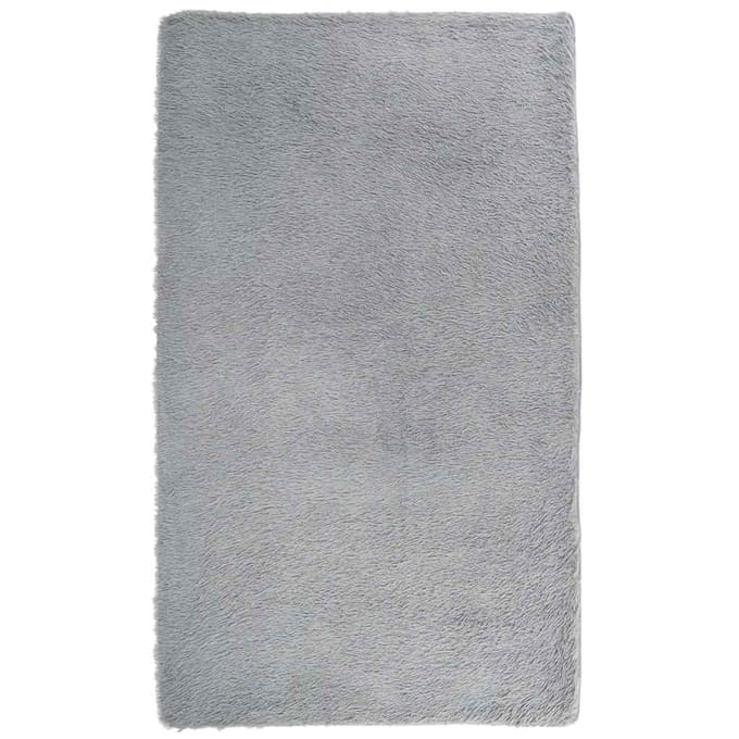 vidaXL - Hoogpolig - vloerkleed - NAVARRA - 60x100 - cm - polyester - lichtgrijs