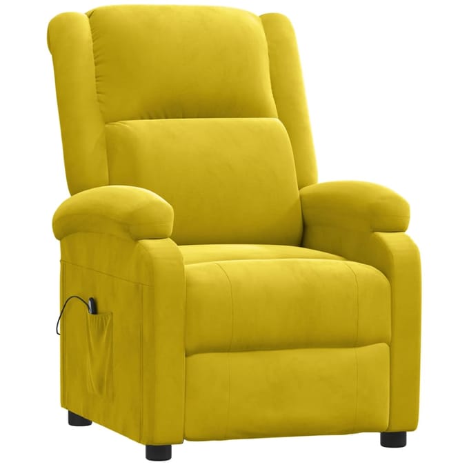 vidaXL - Fauteuil - verstelbaar - elektrisch - stof - geel