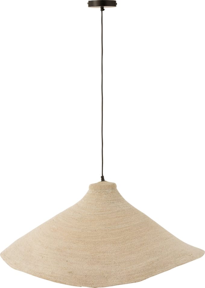 J-Line hanglamp Kegel - zeegras - wit