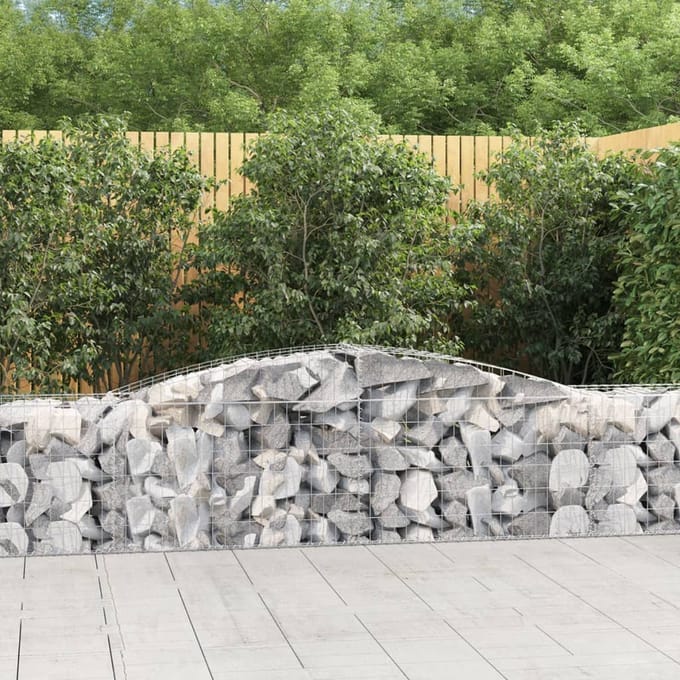 vidaXL - Schanskorf - 2 - st - gewelfd - 400x50x60/80 - cm - gegalvaniseerd - ijzer