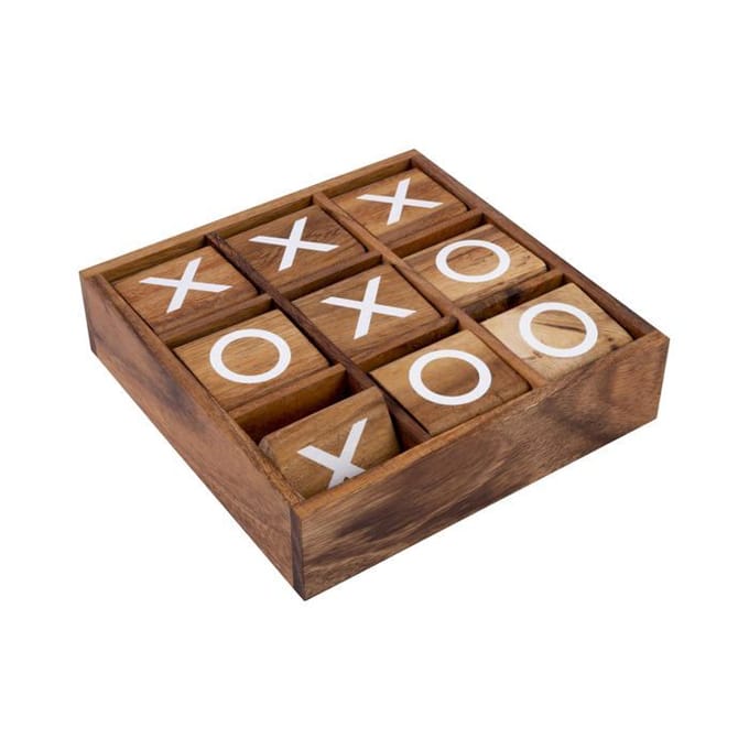Jeu de société en bois - ENGELHART - Engelhart - Blocs rotatifs intégrés - Plateau acacia 20,2 cm - 2 joueurs marron