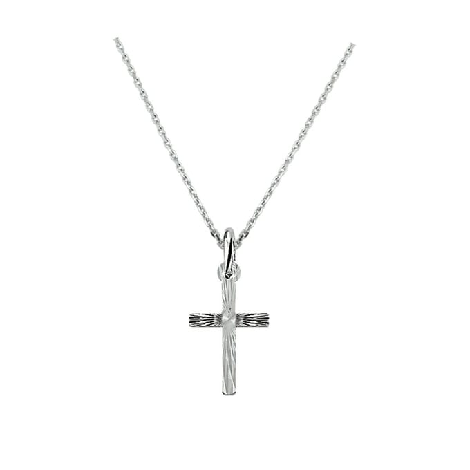 Zilver Gerhodineerde Collier kruis 1 1329787