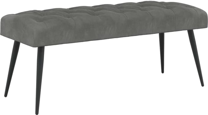 vidaXL - Bank - met - knopen - tufting - Donkergrijs - 110 - x - 40 - x - 46 - cm - Fluweel