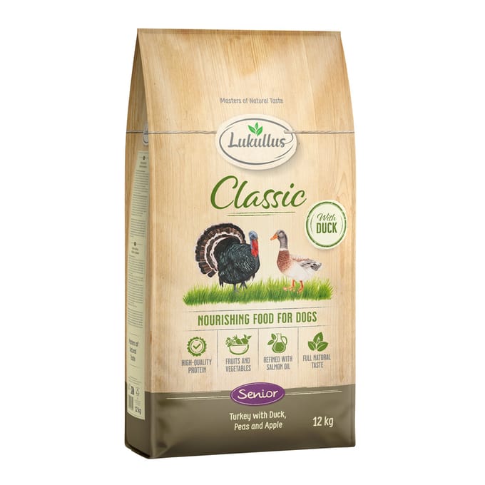 Lukullus Classic Senior Kalkoen & Eend (graanvrij) - 12 kg Nieuw Receptuur