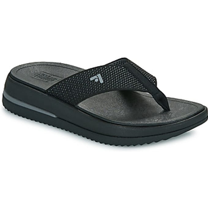 FitFlop Surff Two-Tone Webbing Toe-Post Sandals ZWART - Maat 39