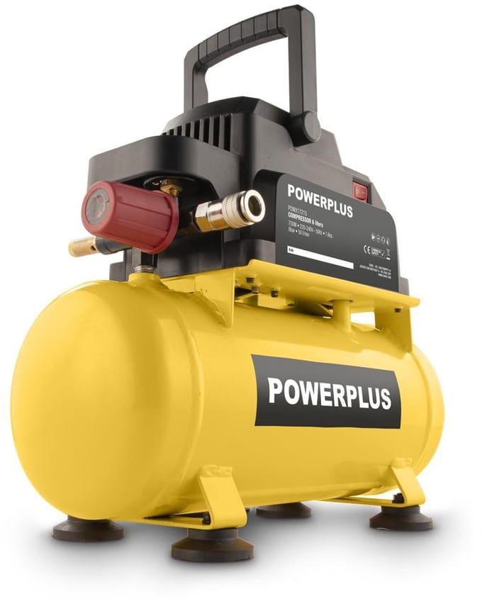 Powerplus Compressor POWX17215 - Compressor zonder olie 750W 6L